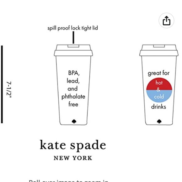 kate spade joy holiday christmas tumbler travel thermal mug nwt - Picture 6 of 6